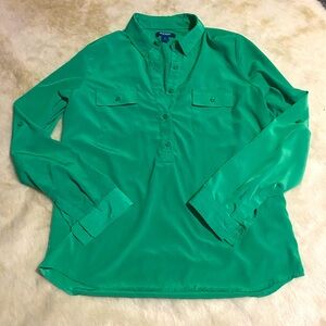 Green Oldnavy Satin Button Down Top
